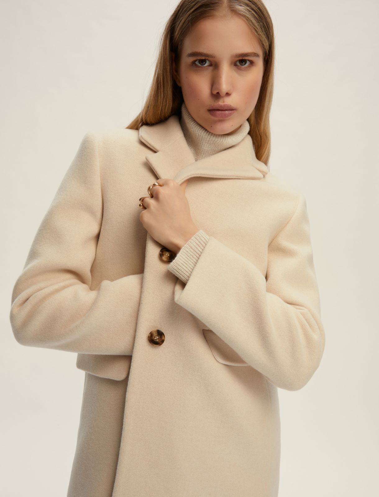 Cappotto semi aderente - BIANCO LANA - Emme - 3