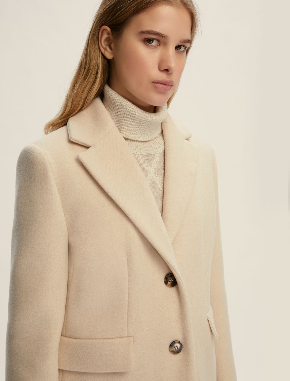 Cappotto semi aderente - BIANCO LANA - Emme - 4
