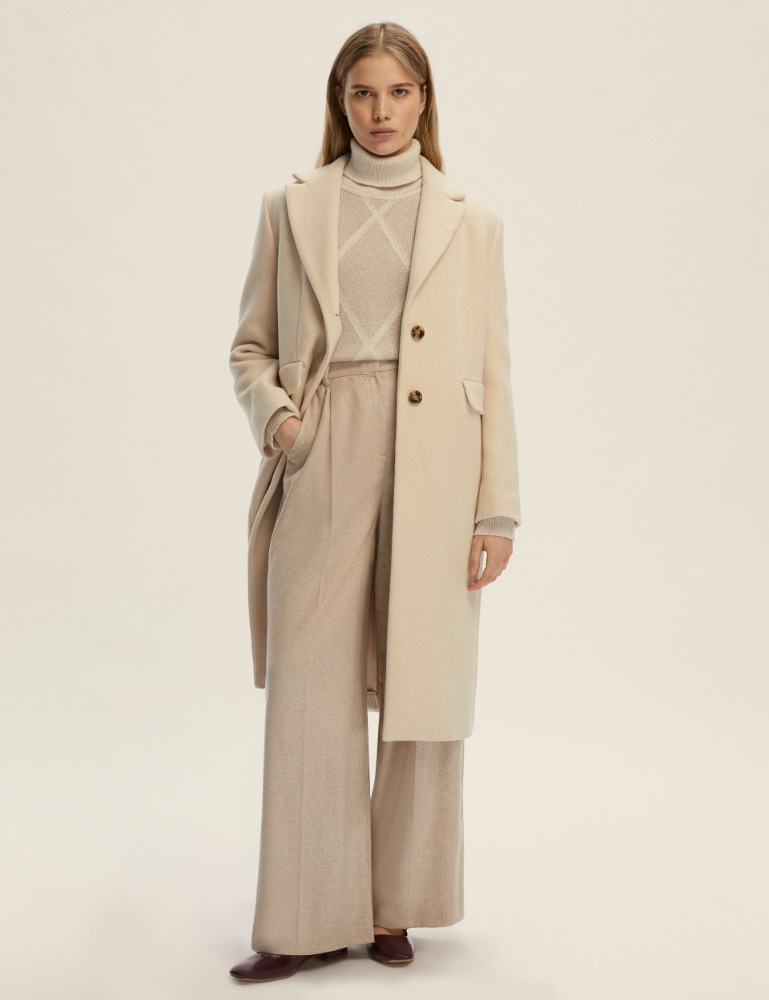 Semi-fitted coat - WOOL WHITE