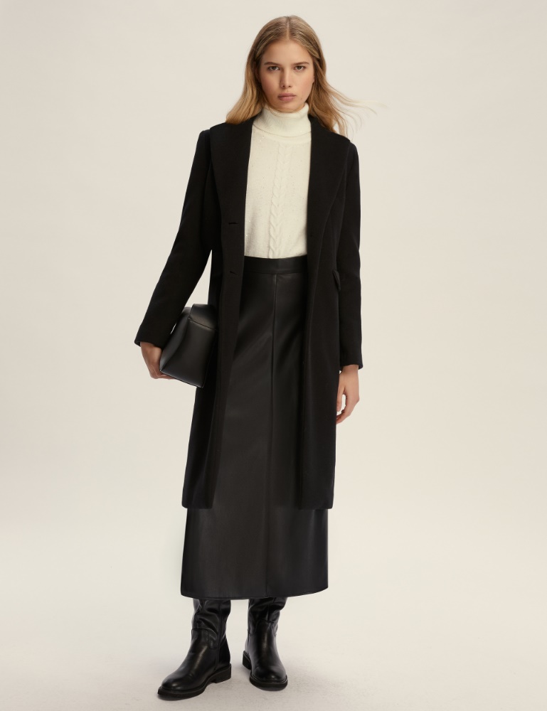 Cappotto semi aderente - NERO