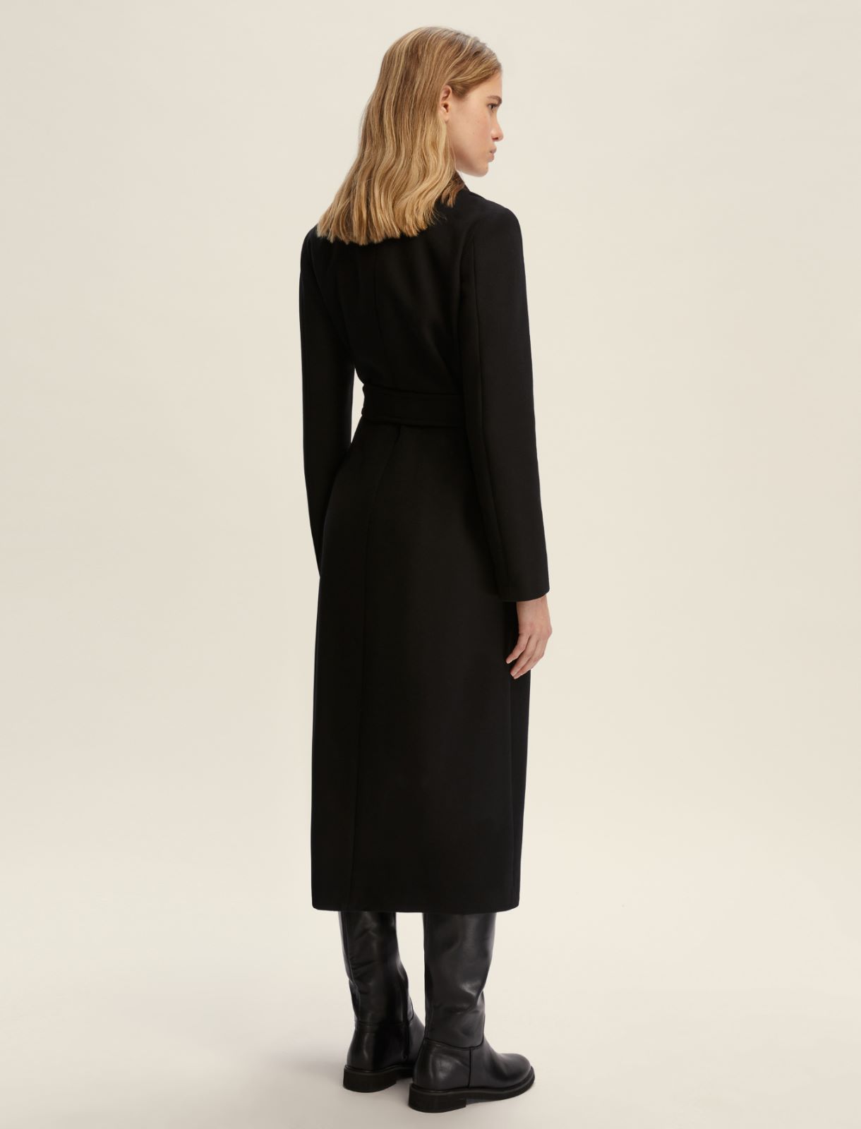 Cappotto in panno doppio diagonale - NERO - Emme - 2