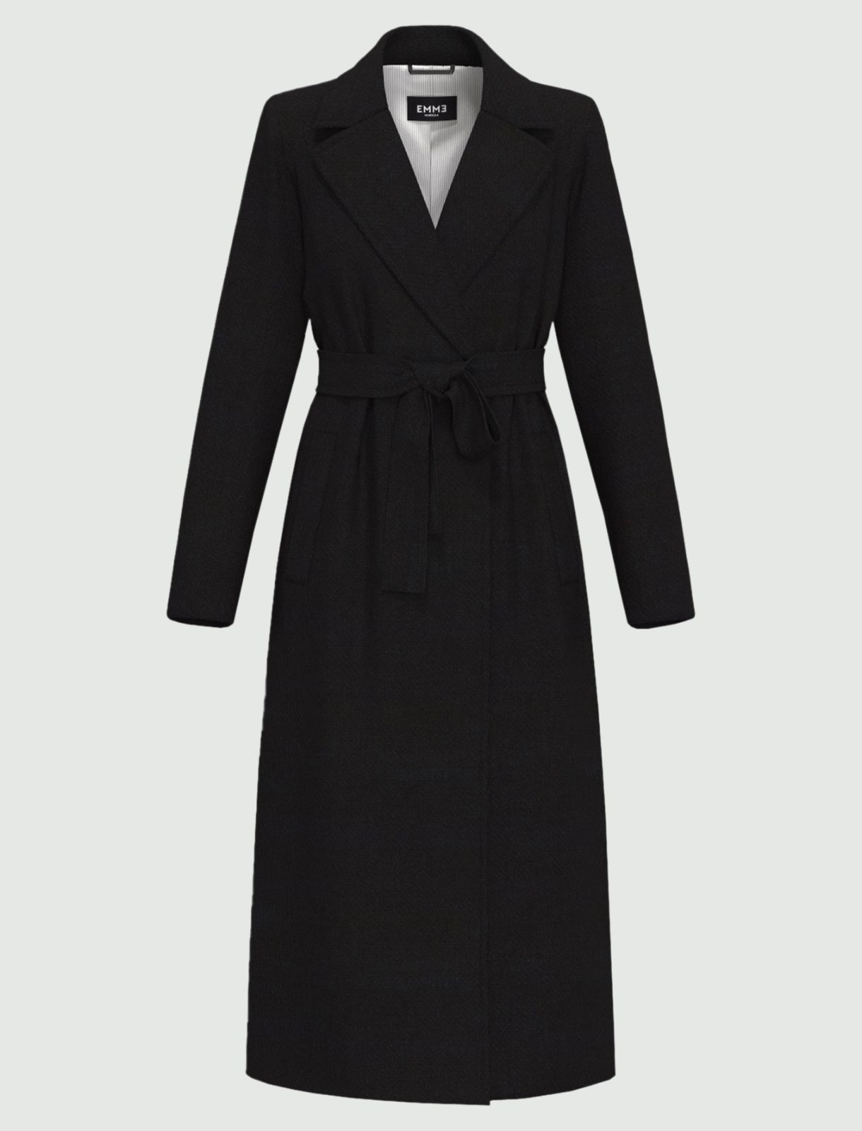Cappotto in panno doppio diagonale - NERO - Emme - 5