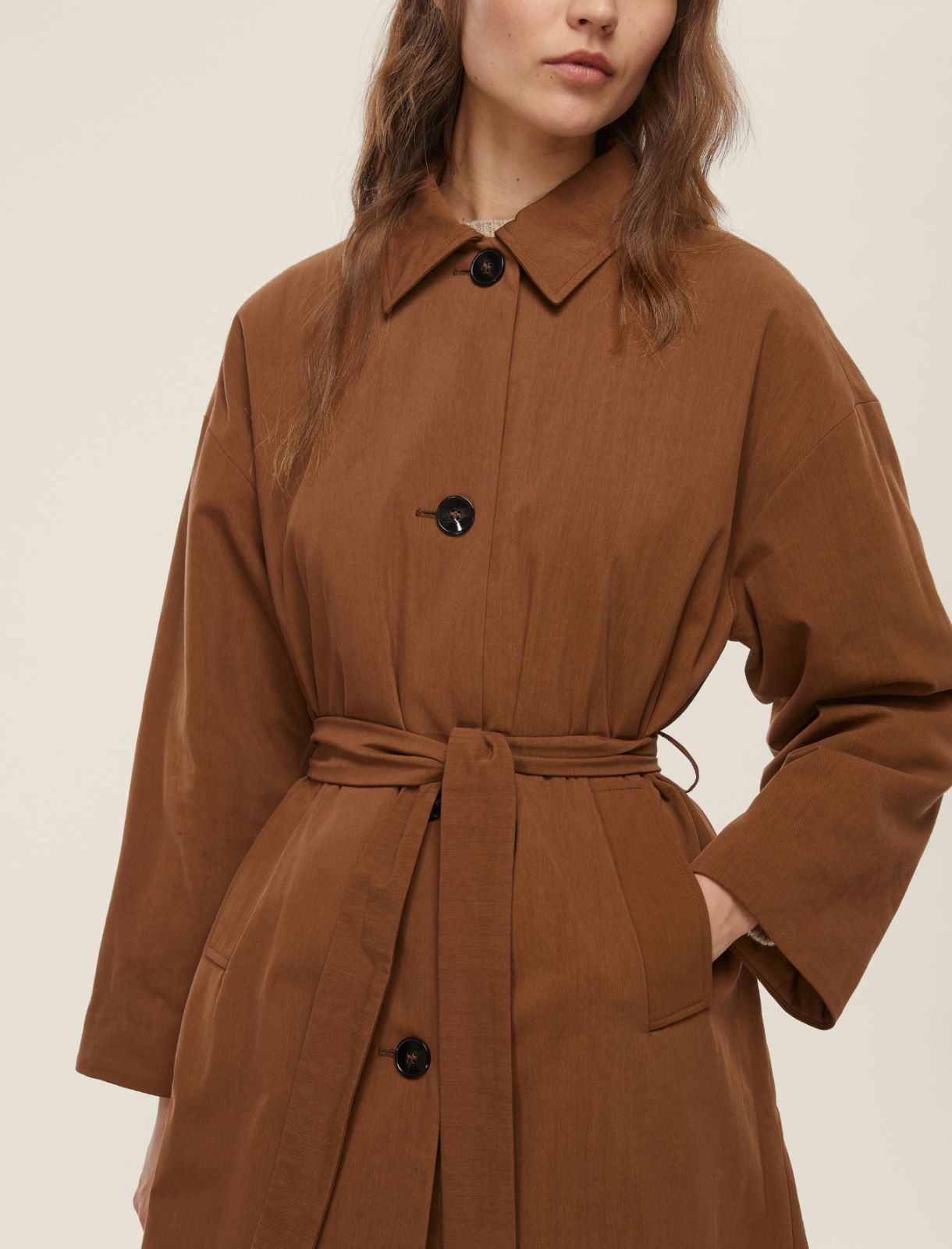 Impermeabile in gabardina antigoccia - CIOCCOLATO - Emme - 4