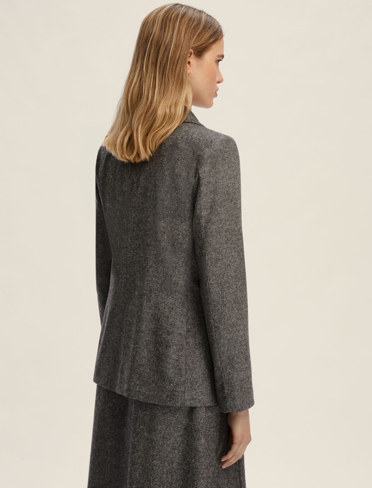 Double-breasted flannel blazer - SLATE GREY - Emme - 2