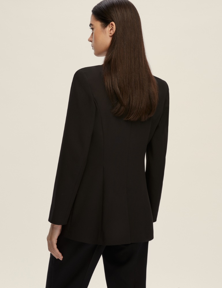 Single-breasted blazer with a satin neckline - Emme - 3