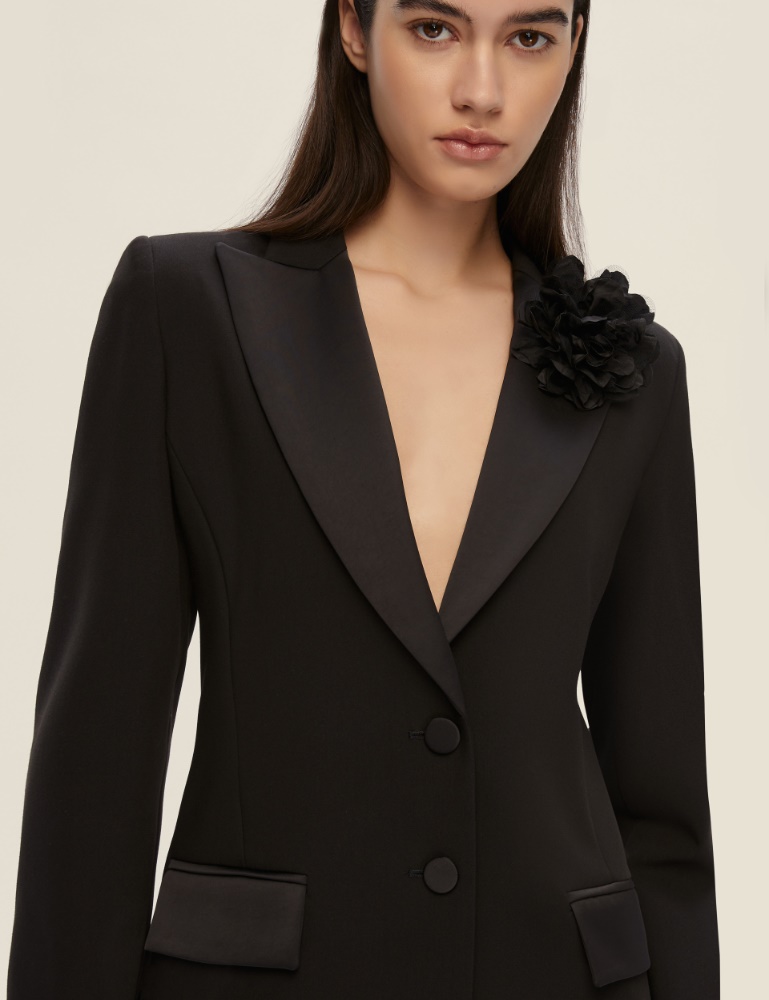 Single-breasted blazer with a satin neckline - Emme - 4