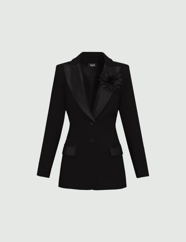 Single-breasted blazer with a satin neckline - Emme - 6