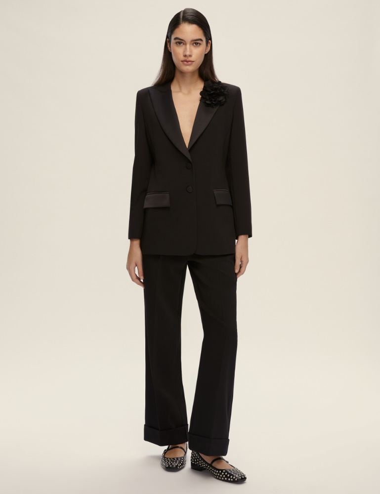 Single-breasted blazer with a satin neckline - Emme - 2