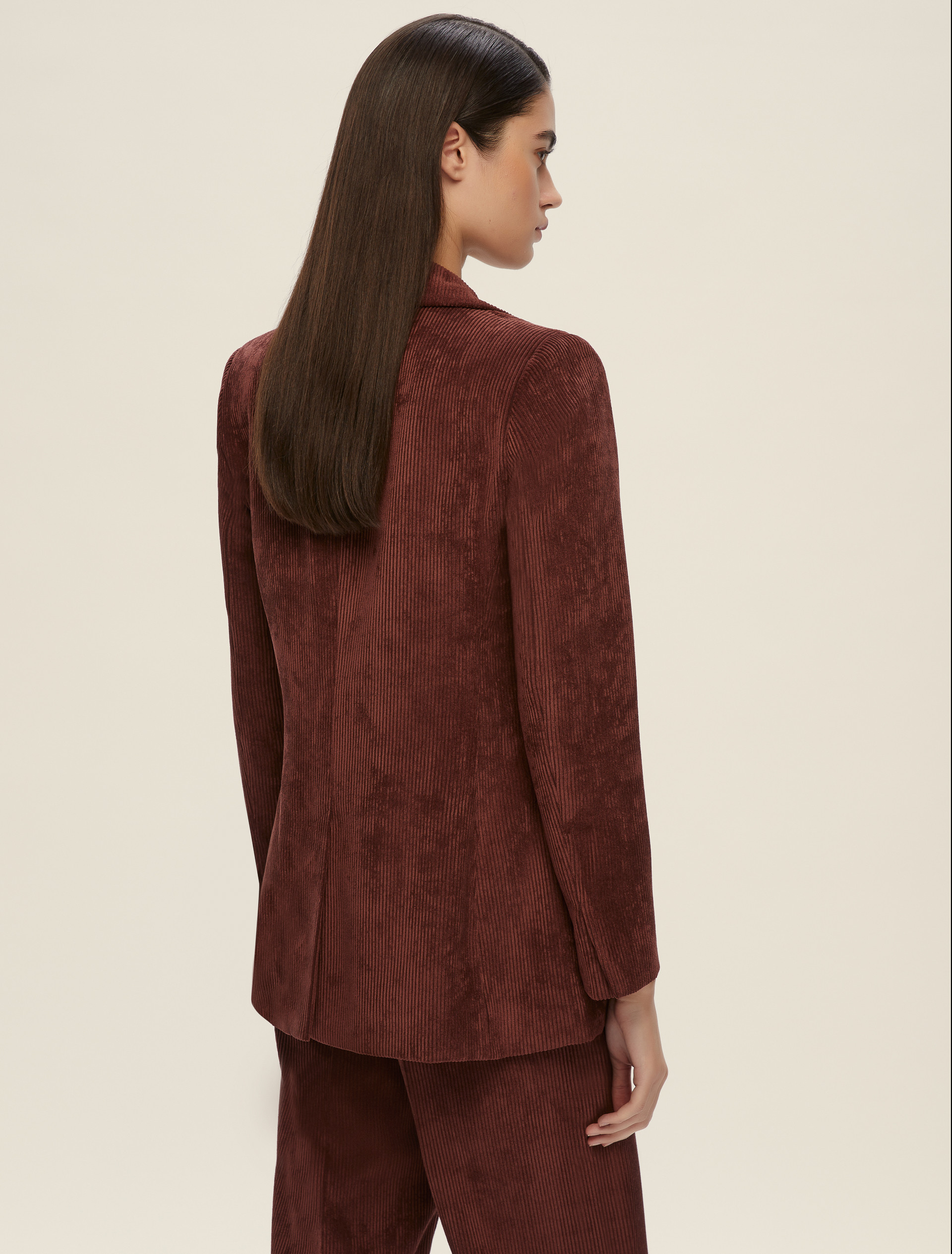 Double-breasted corduroy blazer - BORDEAUX - Emme - 2
