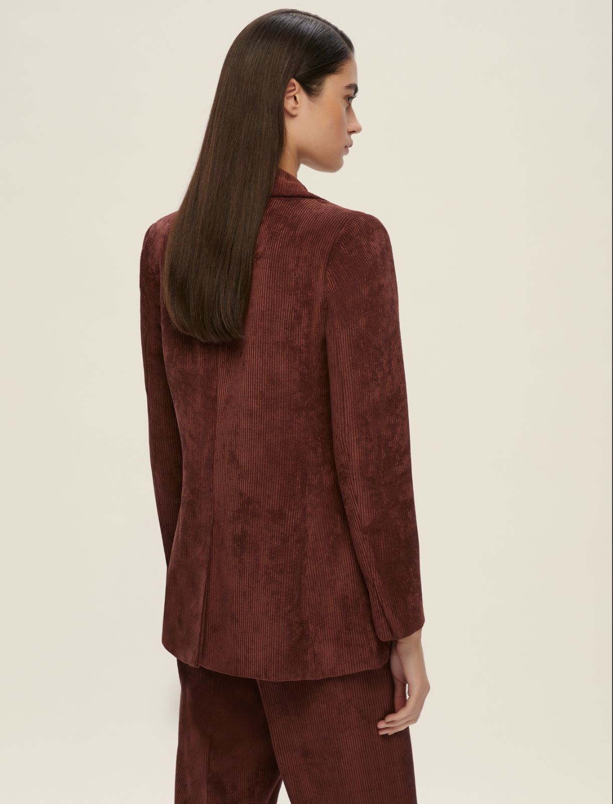 Double-breasted corduroy blazer - BORDEAUX - Emme - 2