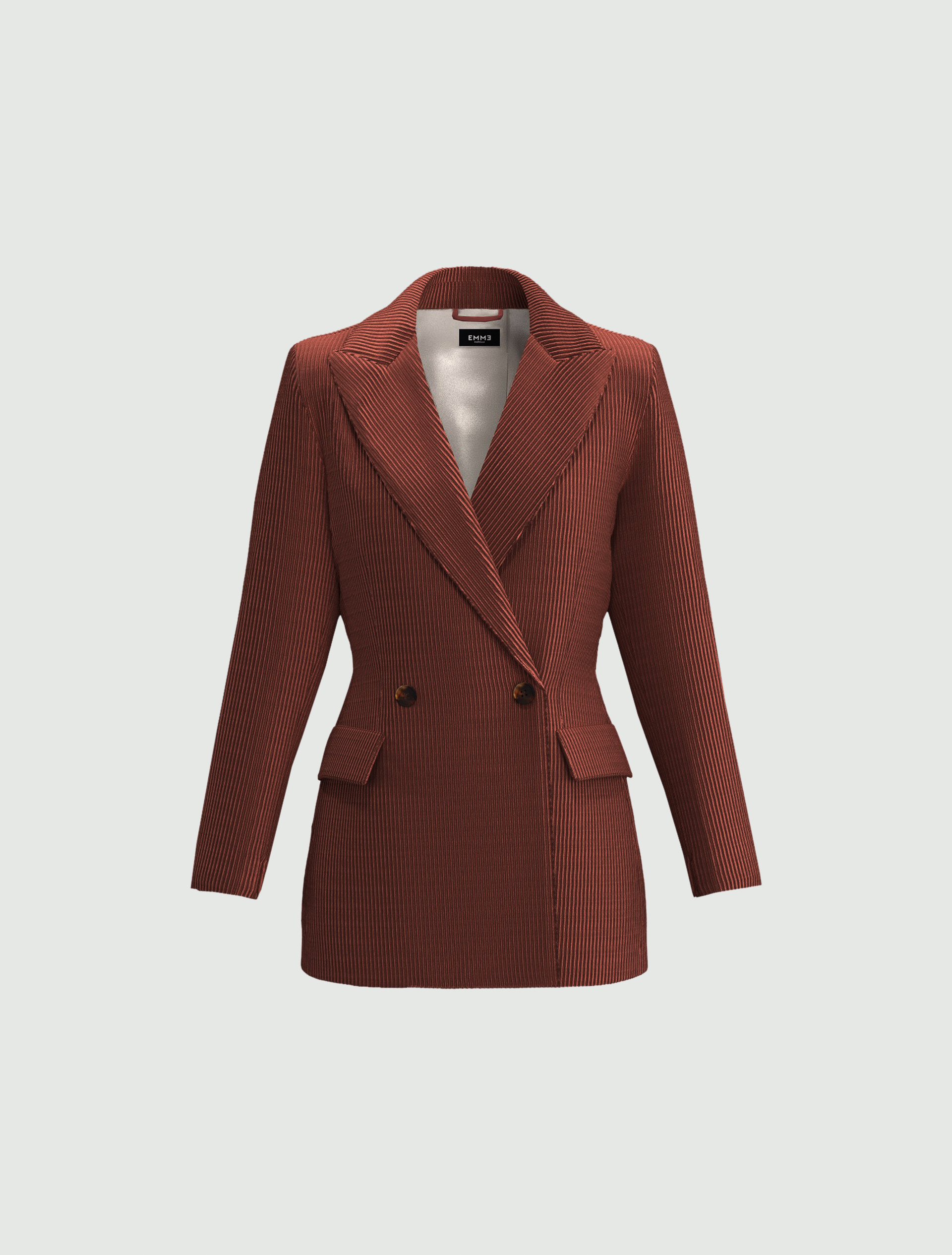 Double-breasted corduroy blazer - BORDEAUX - Emme - 5