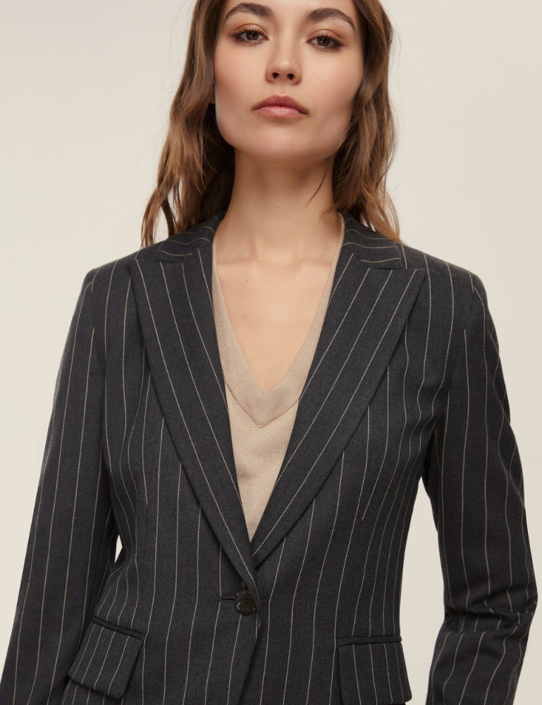 Giacca semi aderente in tessuto stretch - Emme - 4