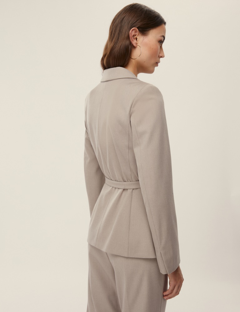 Blazer doppiopetto in flanella con cintura - Emme - 3