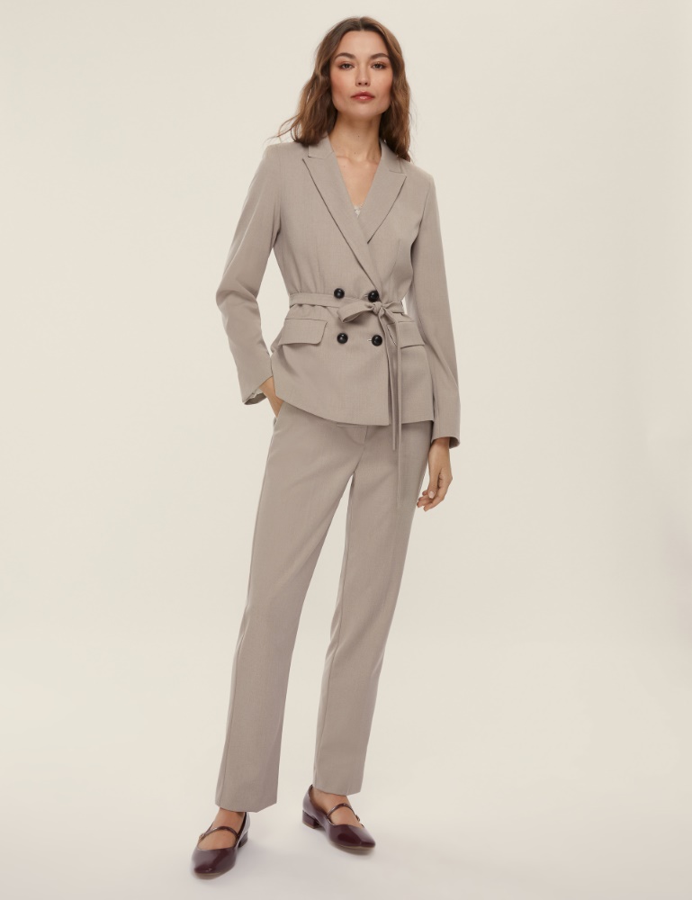 Blazer doppiopetto in flanella con cintura - Emme - 2
