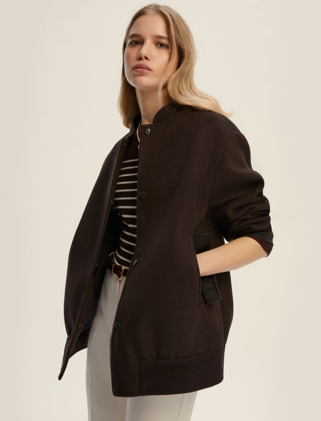 Cappotto bomber in misto lana - TESTA DI MORO - Emme - 3