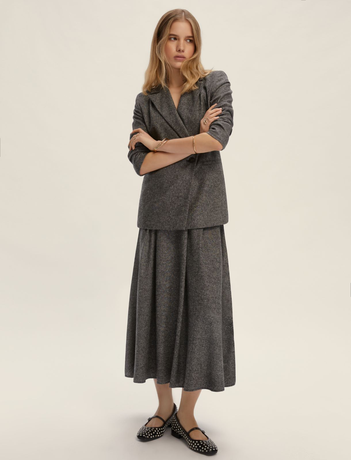 Flannel skirt - SLATE GREY - Emme - 3