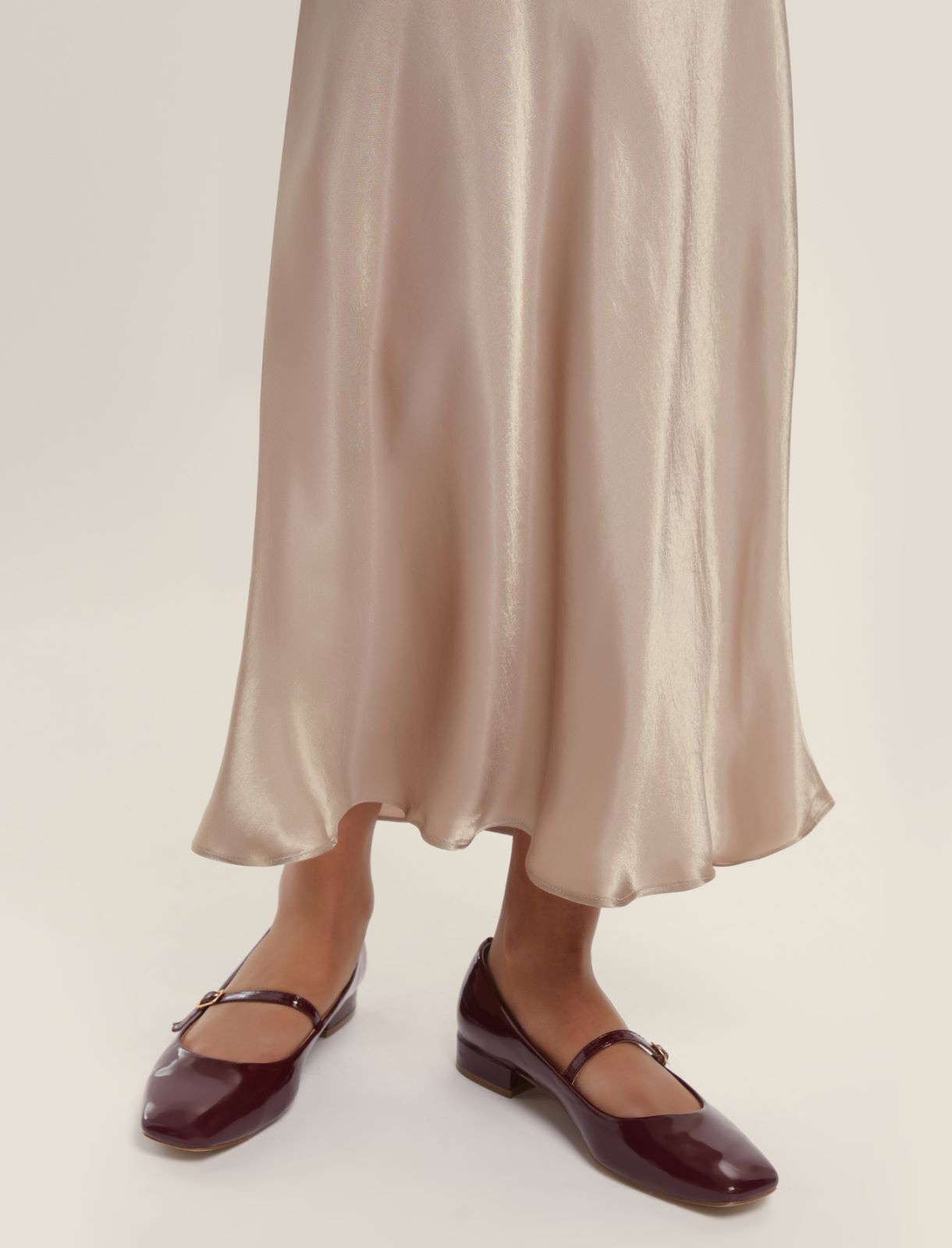 Gonna in raso crinkle - BEIGE - Emme - 4