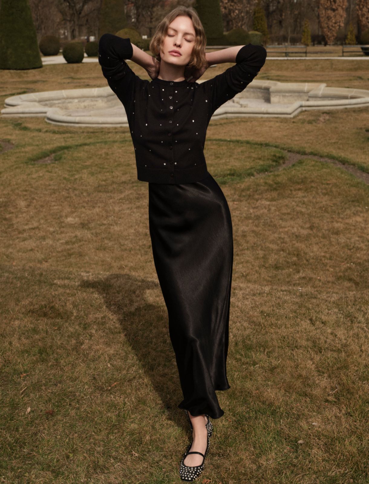 Gonna in raso crinkle - NERO - Emme - 6
