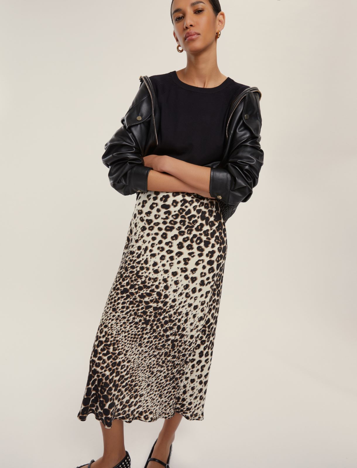 Gonna in twill di viscosa - CAMMELLO - Emme - 3