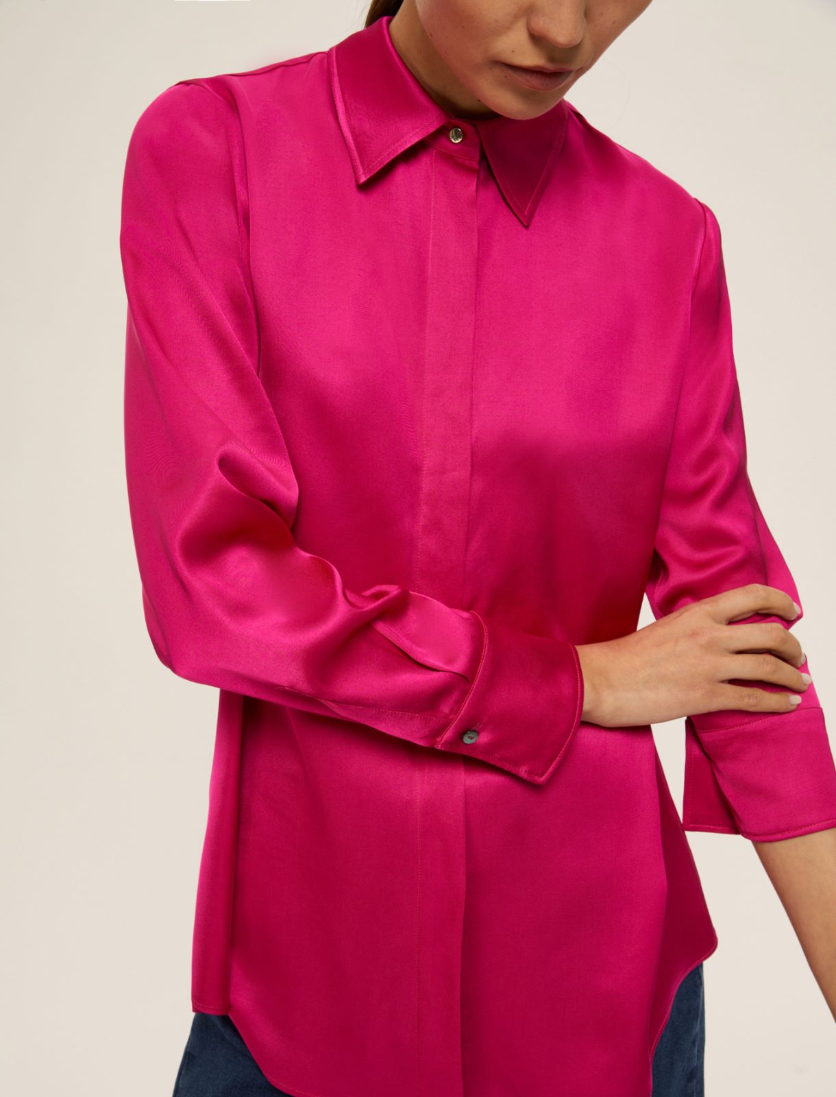 Satin shirt - FUCHSIA - Emme - 4
