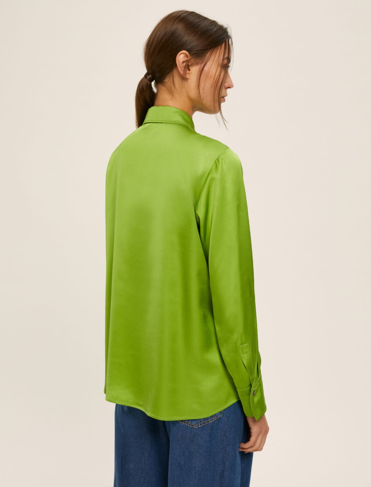 Satin shirt - APPLE GREEN - Emme - 2