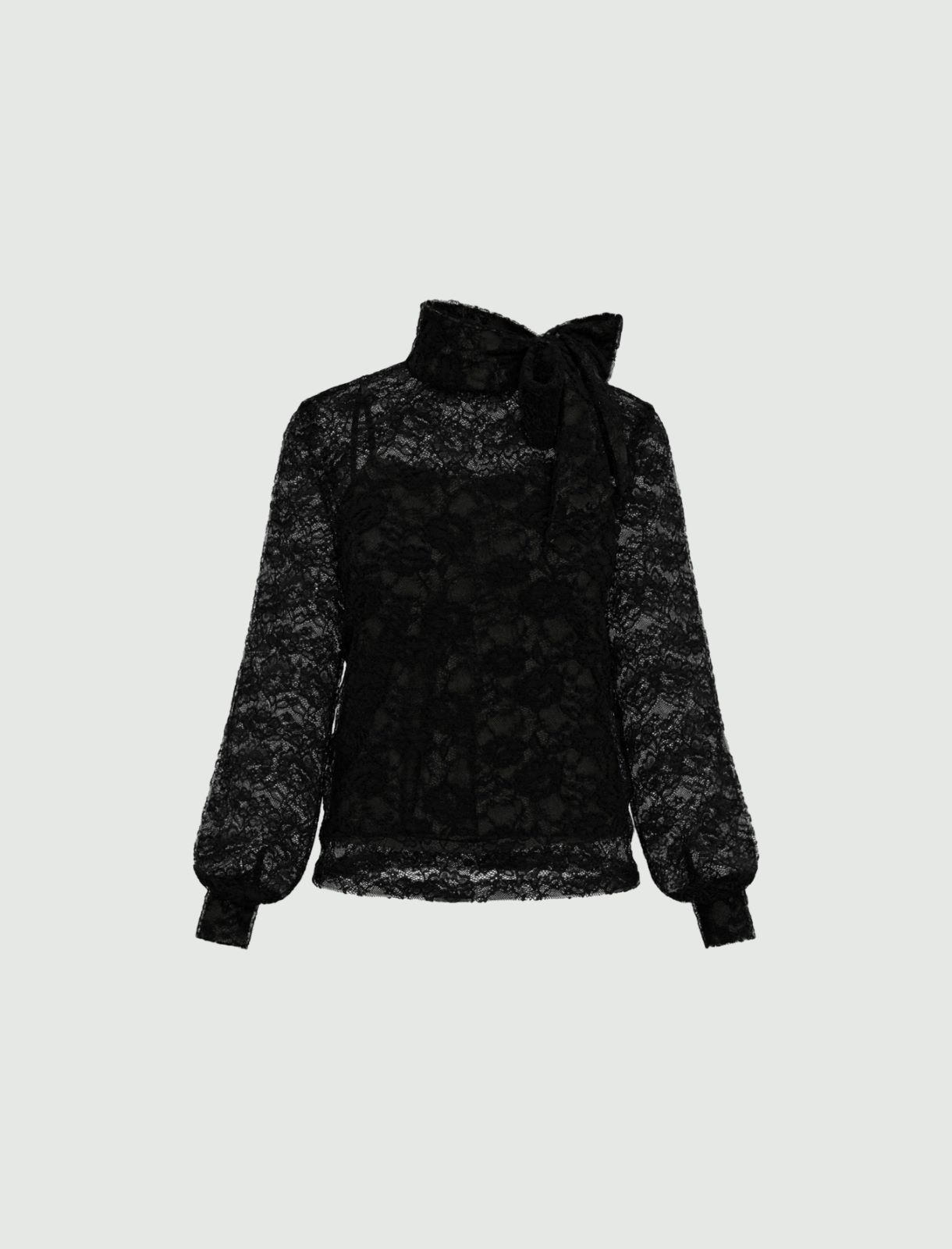 Stretch lace blouse - BLACK - Emme - 6