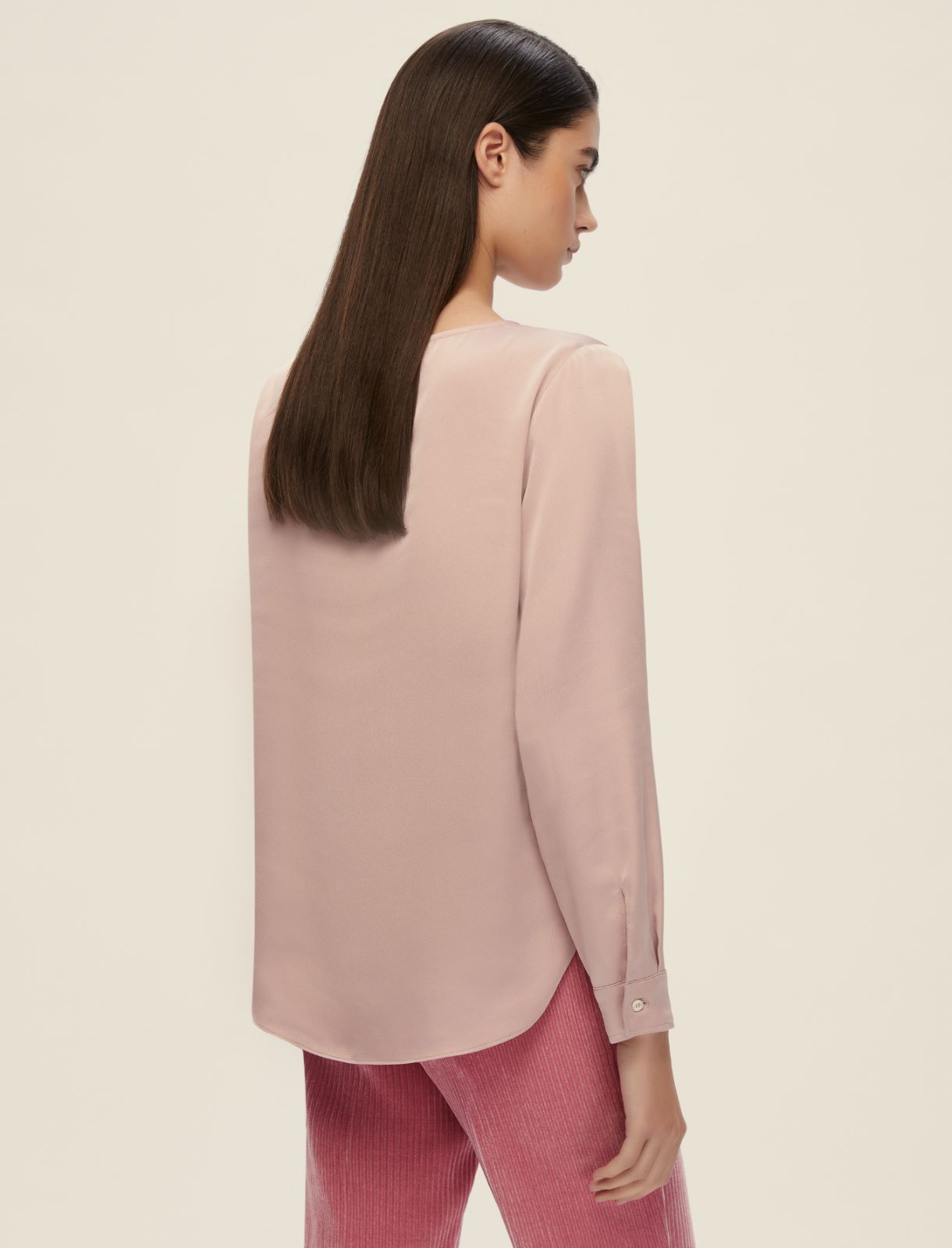 Hammered satin blouse - PINK - Emme - 2