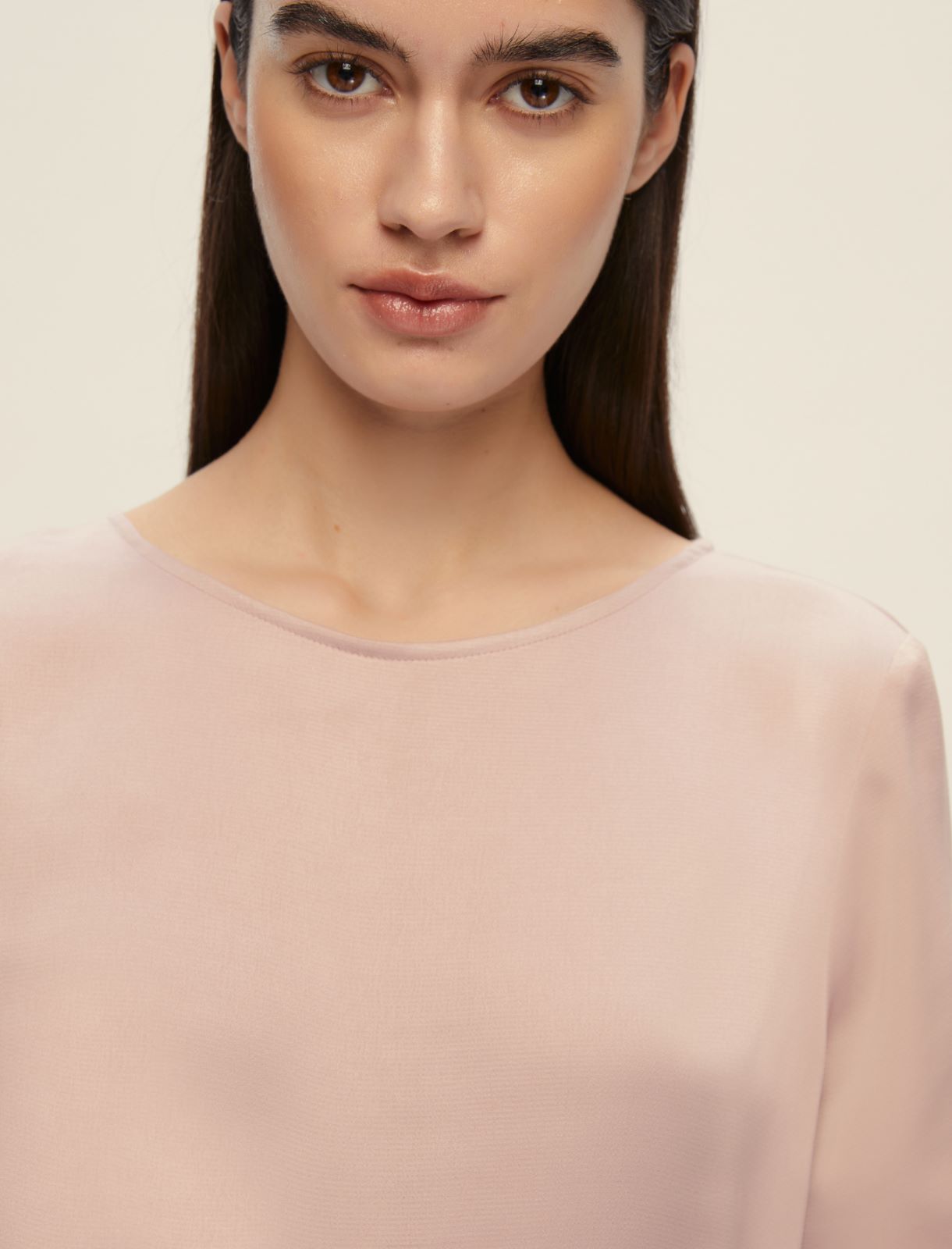 Hammered satin blouse - PINK - Emme - 4