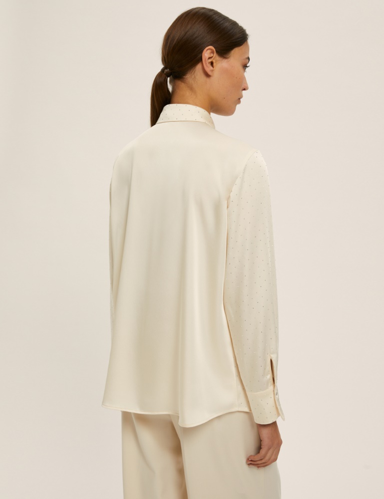 Rhinestone satin shirt - Emme - 3