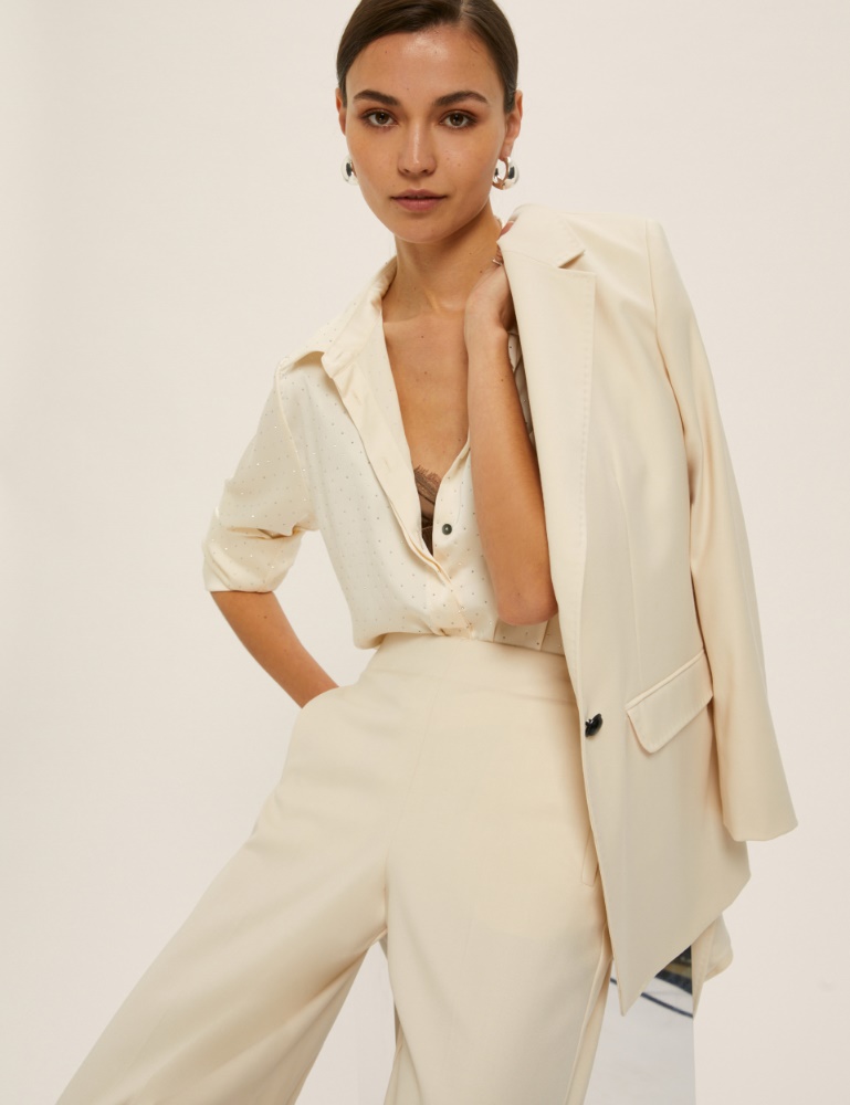 Rhinestone satin shirt - Emme