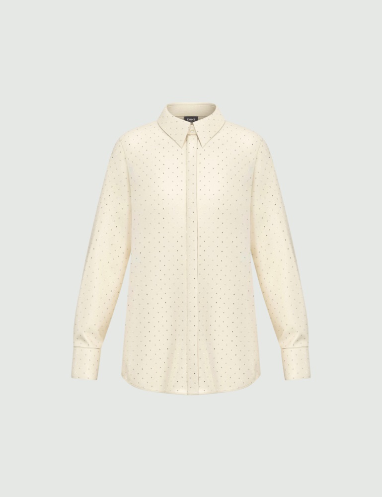 Rhinestone satin shirt - Emme - 5