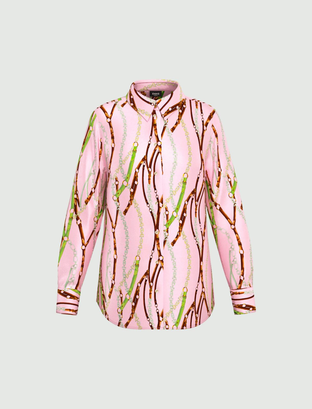Printed viscose twill shirt - PINK - Emme - 5