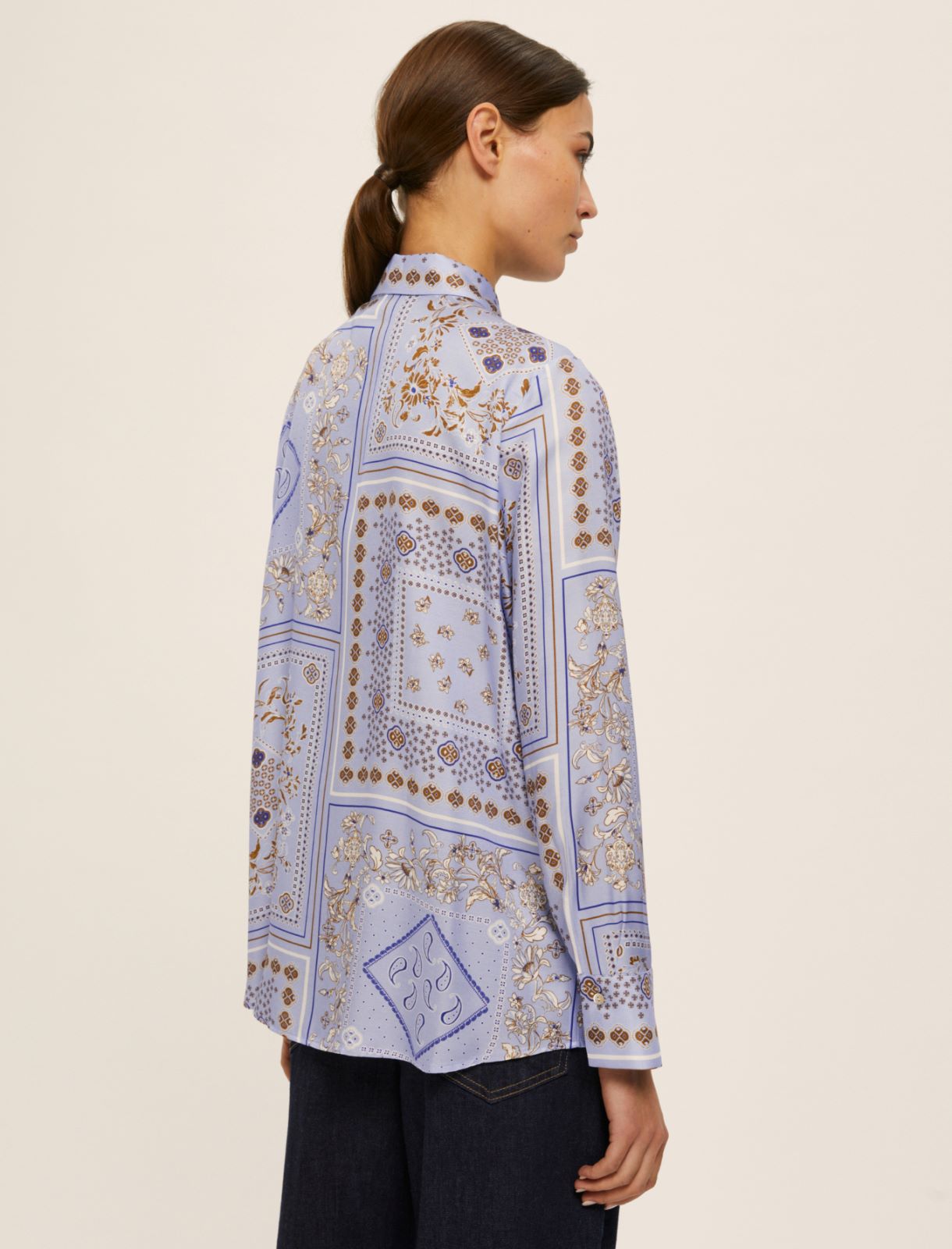 Printed viscose twill shirt - LIGHT BLUE - Emme - 2