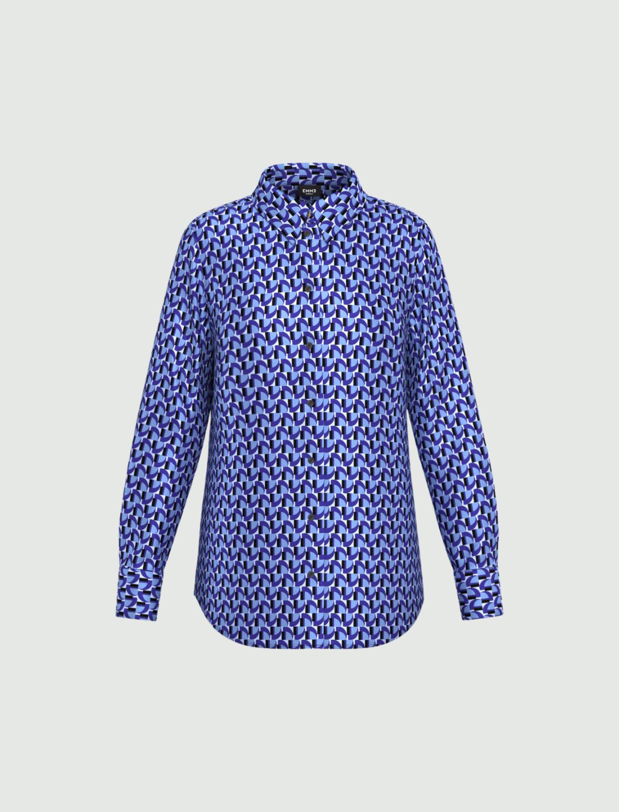 Printed viscose twill shirt - NAVY - Emme - 5