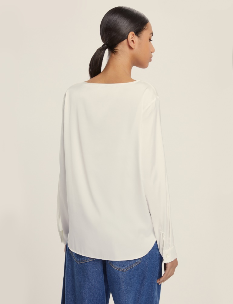 Stretch satin blouse - Emme - 3