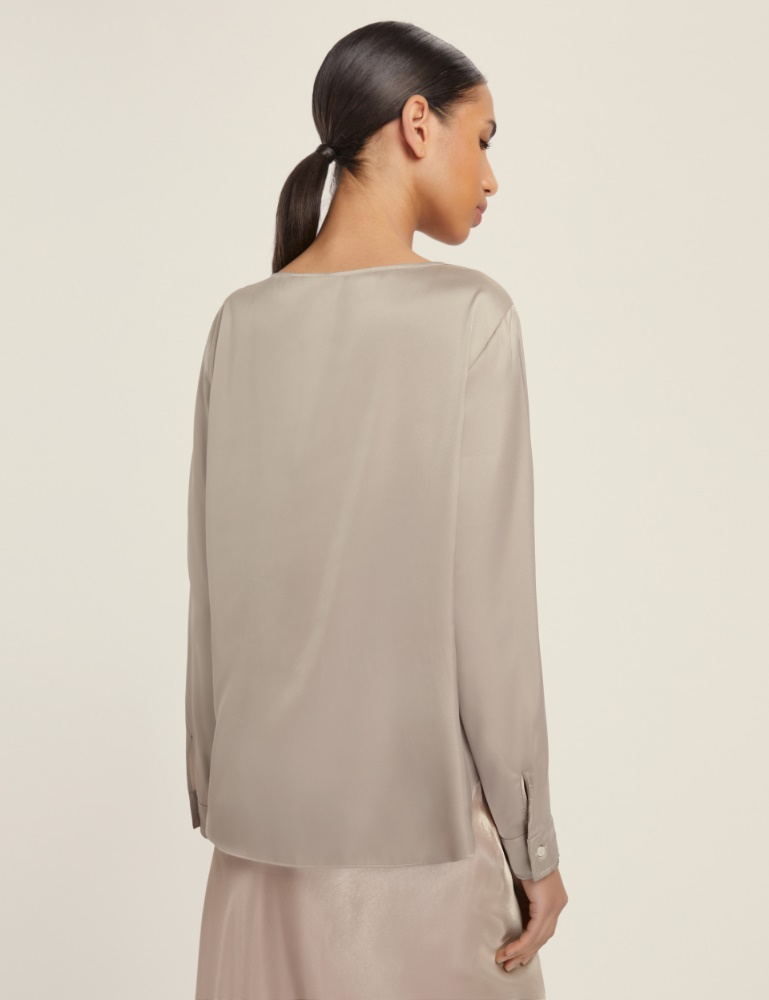 Stretch satin blouse - Emme - 3