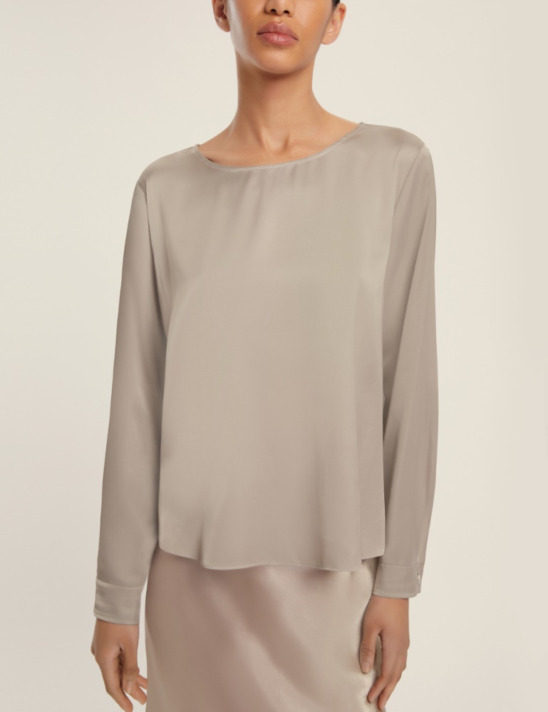 Stretch satin blouse - Emme - 4