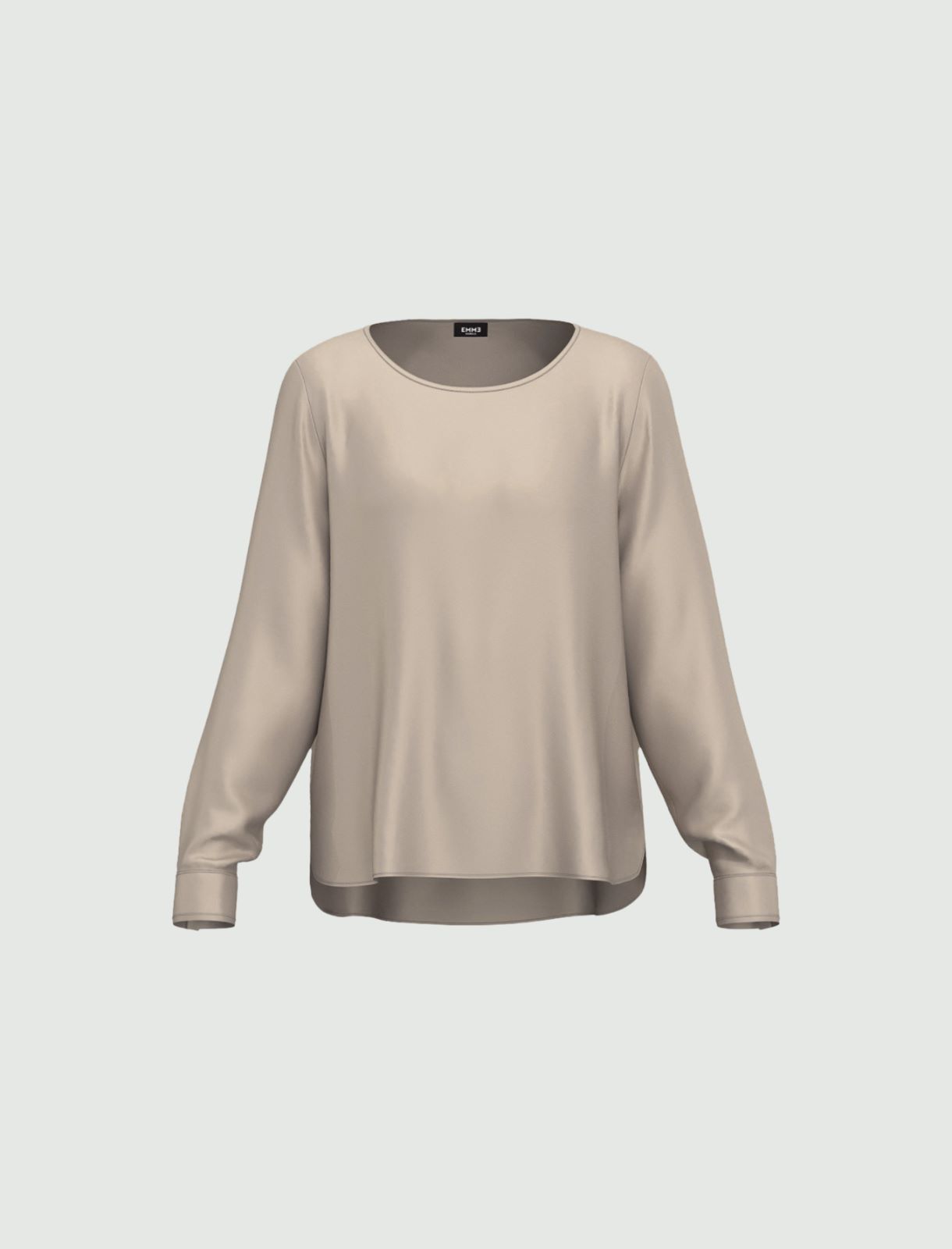 Stretch satin blouse - SAND - Emme - 5