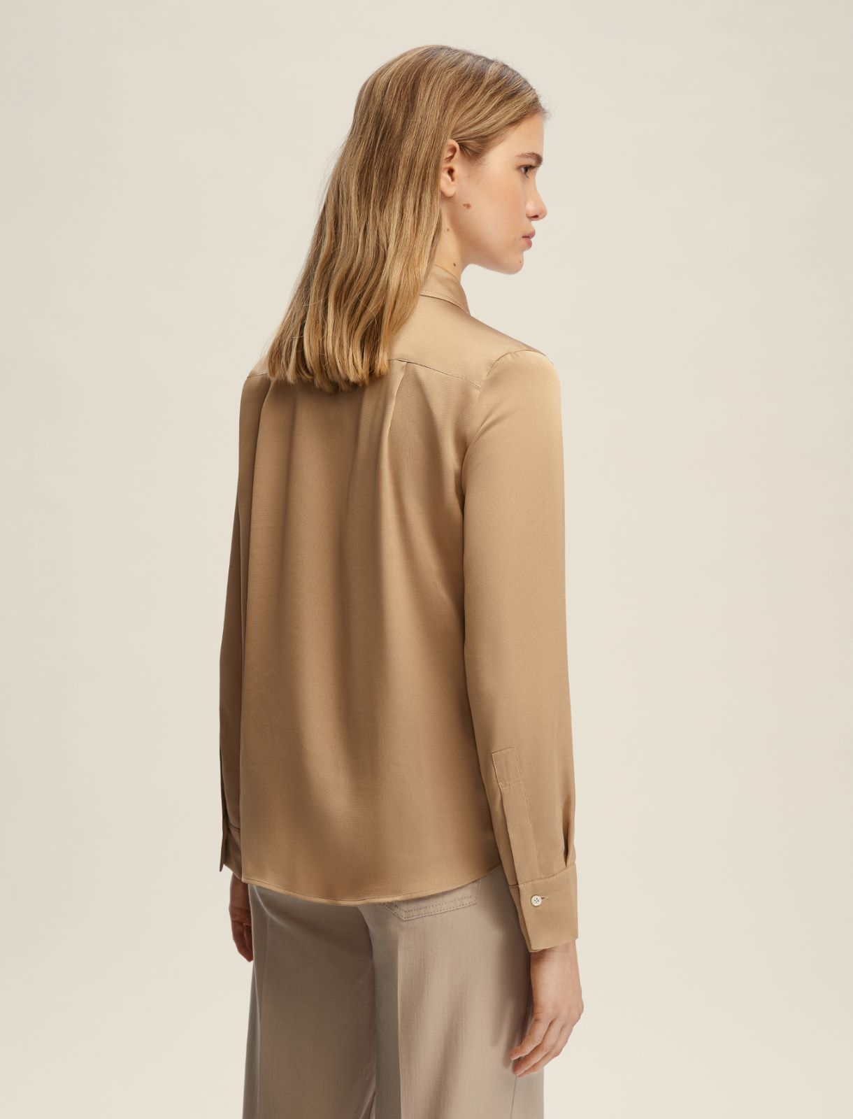 Hammered satin shirt - HONEY - Emme - 2