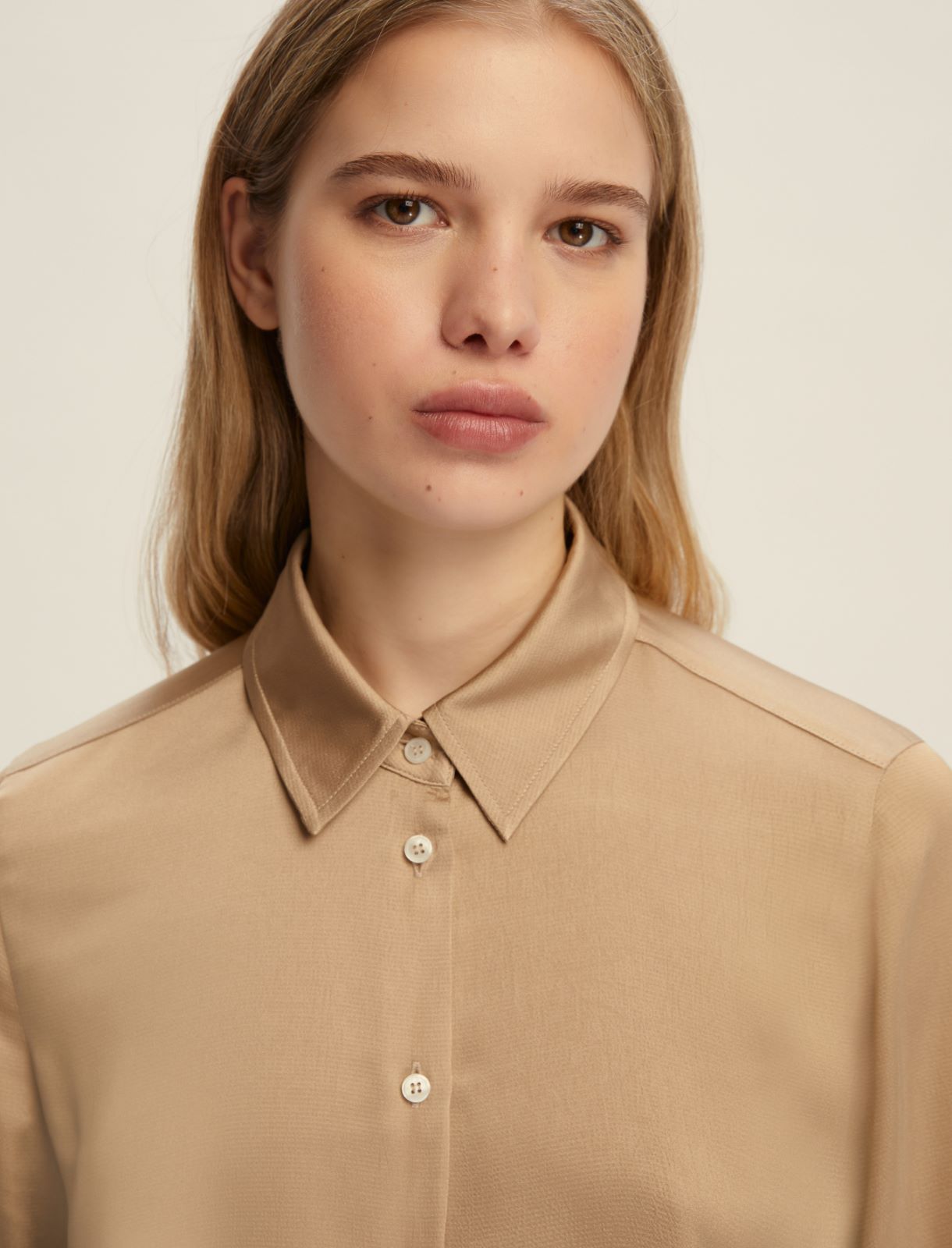 Hammered satin shirt - HONEY - Emme - 4