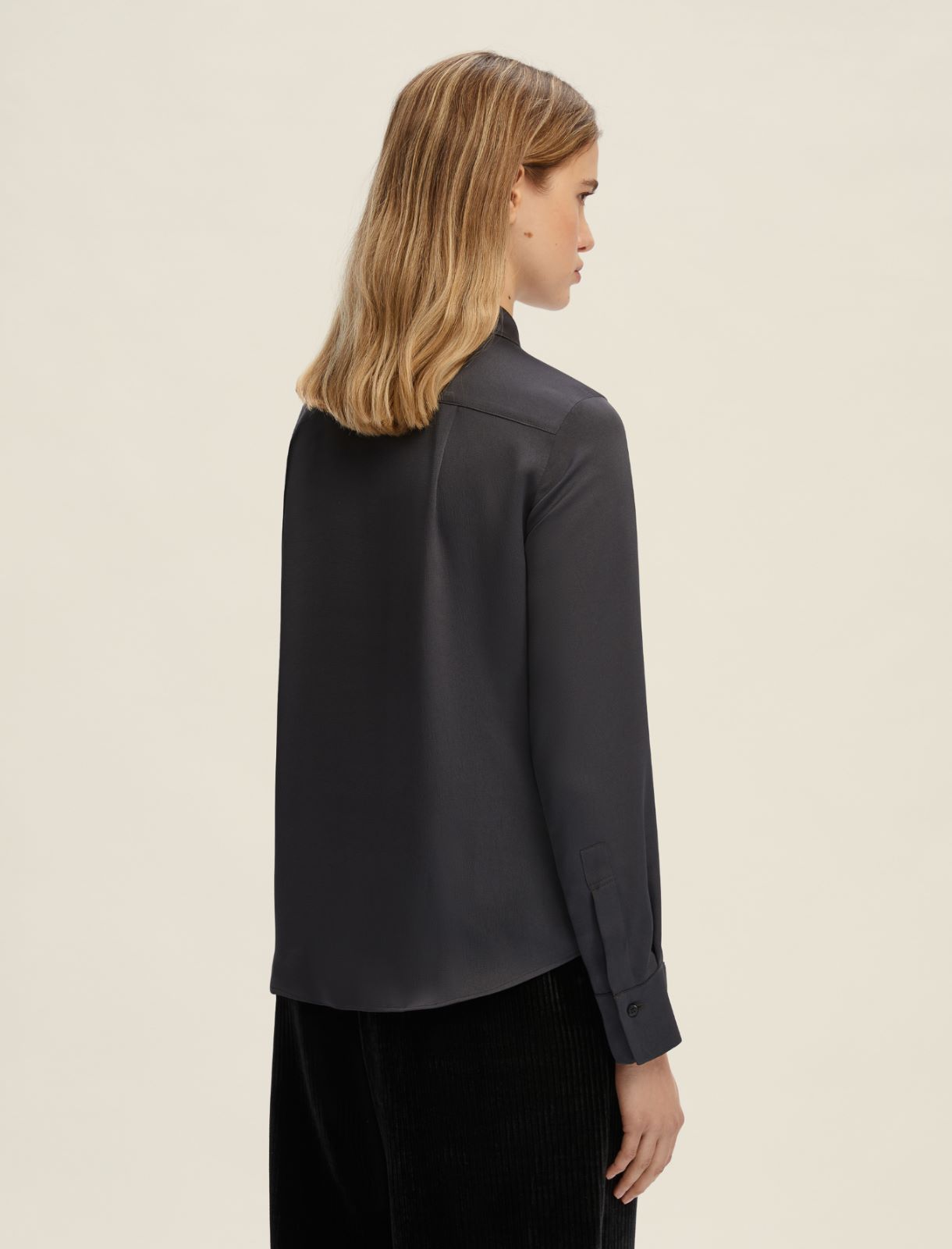 Hammered satin shirt - DARK GREY - Emme - 2