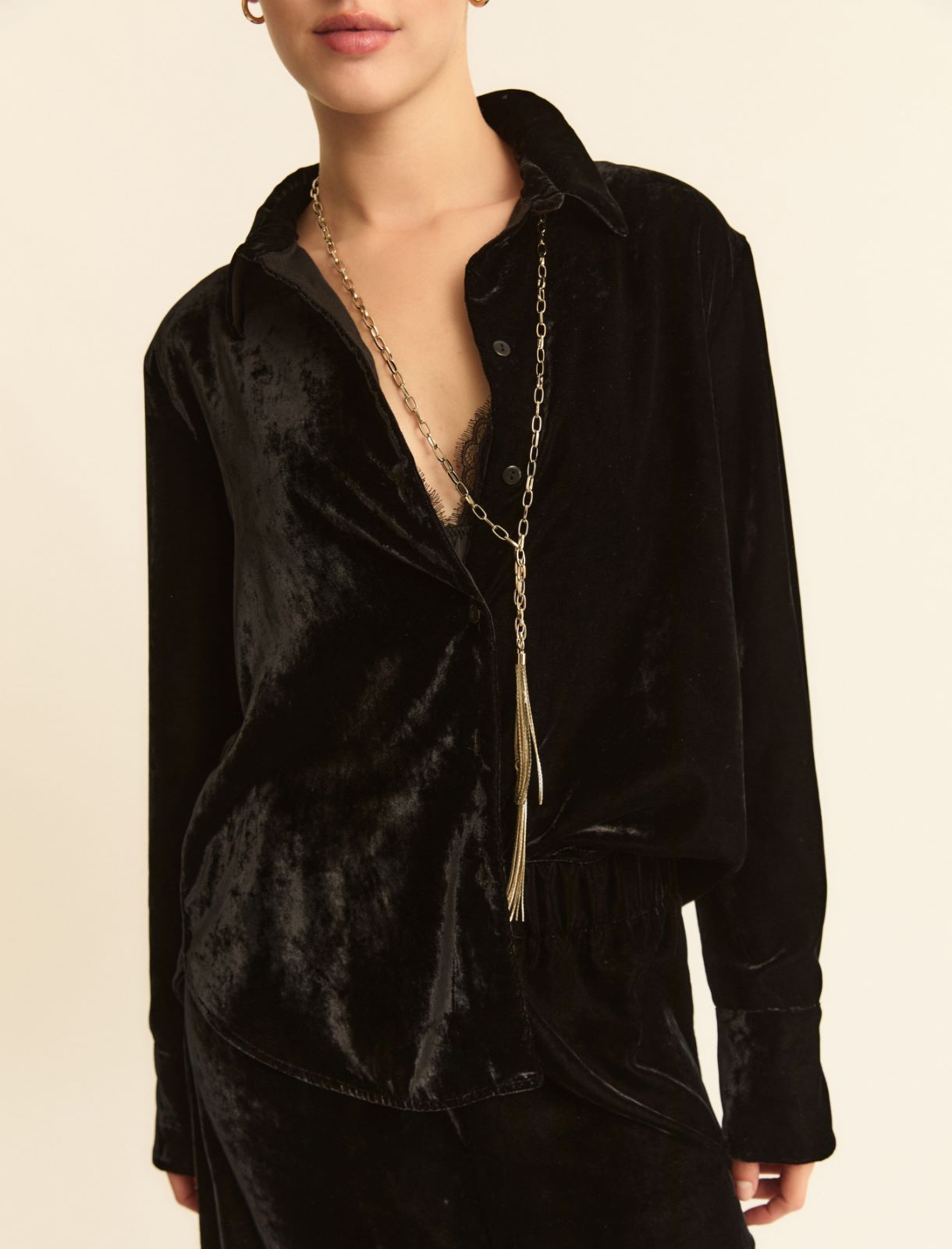 Velvet shirt - BLACK - Emme - 7