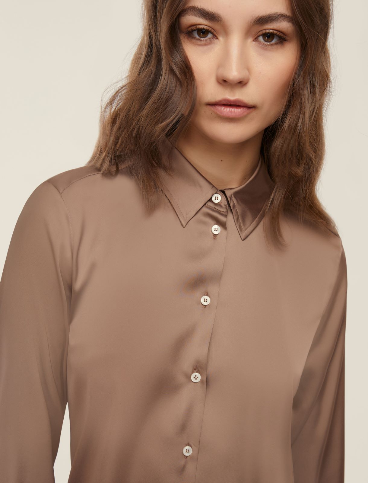 Lightweight satin shirt - TURTLEDOVE - Emme - 4