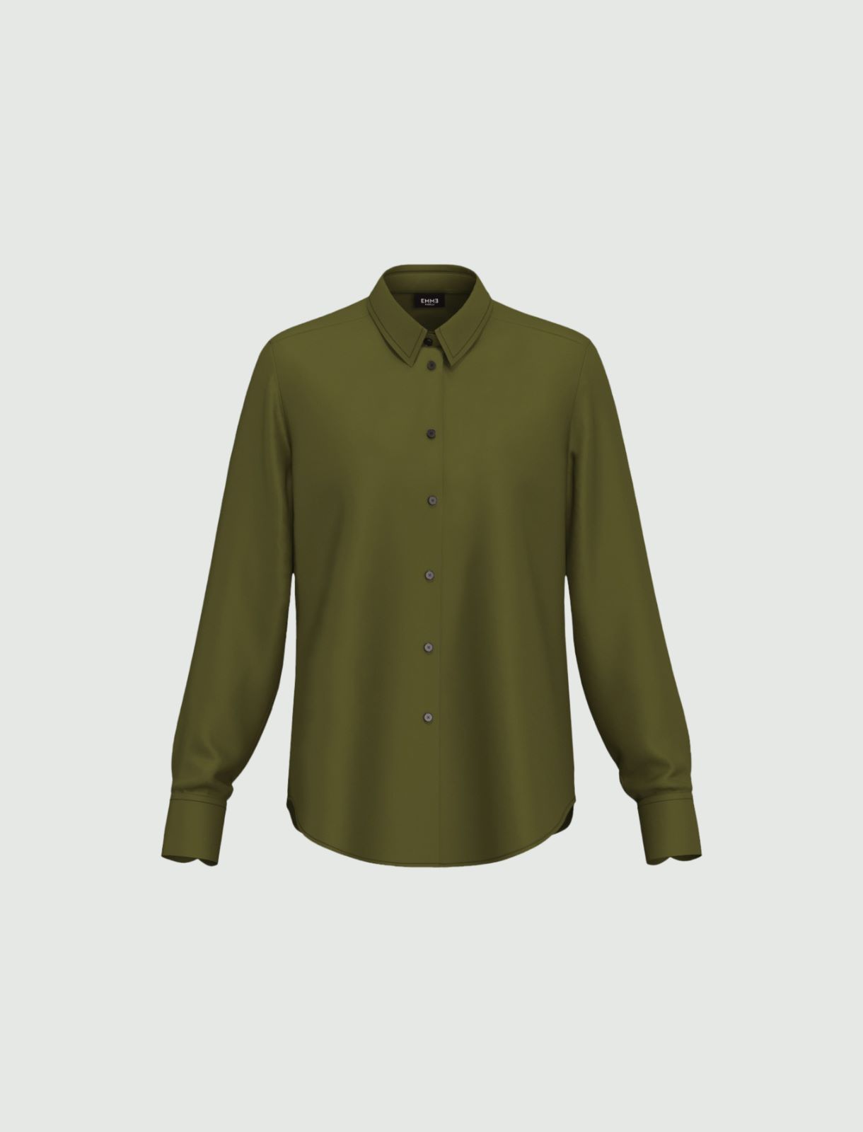 Lightweight satin shirt - GREEN - Emme - 5