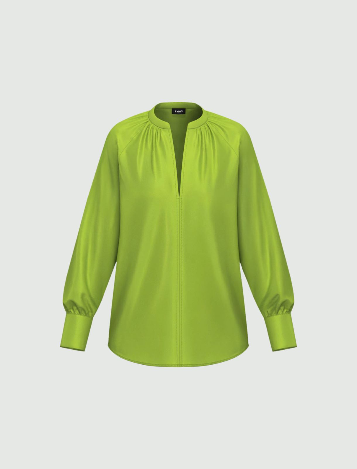 Viscose satin blouse - APPLE GREEN - Emme - 5