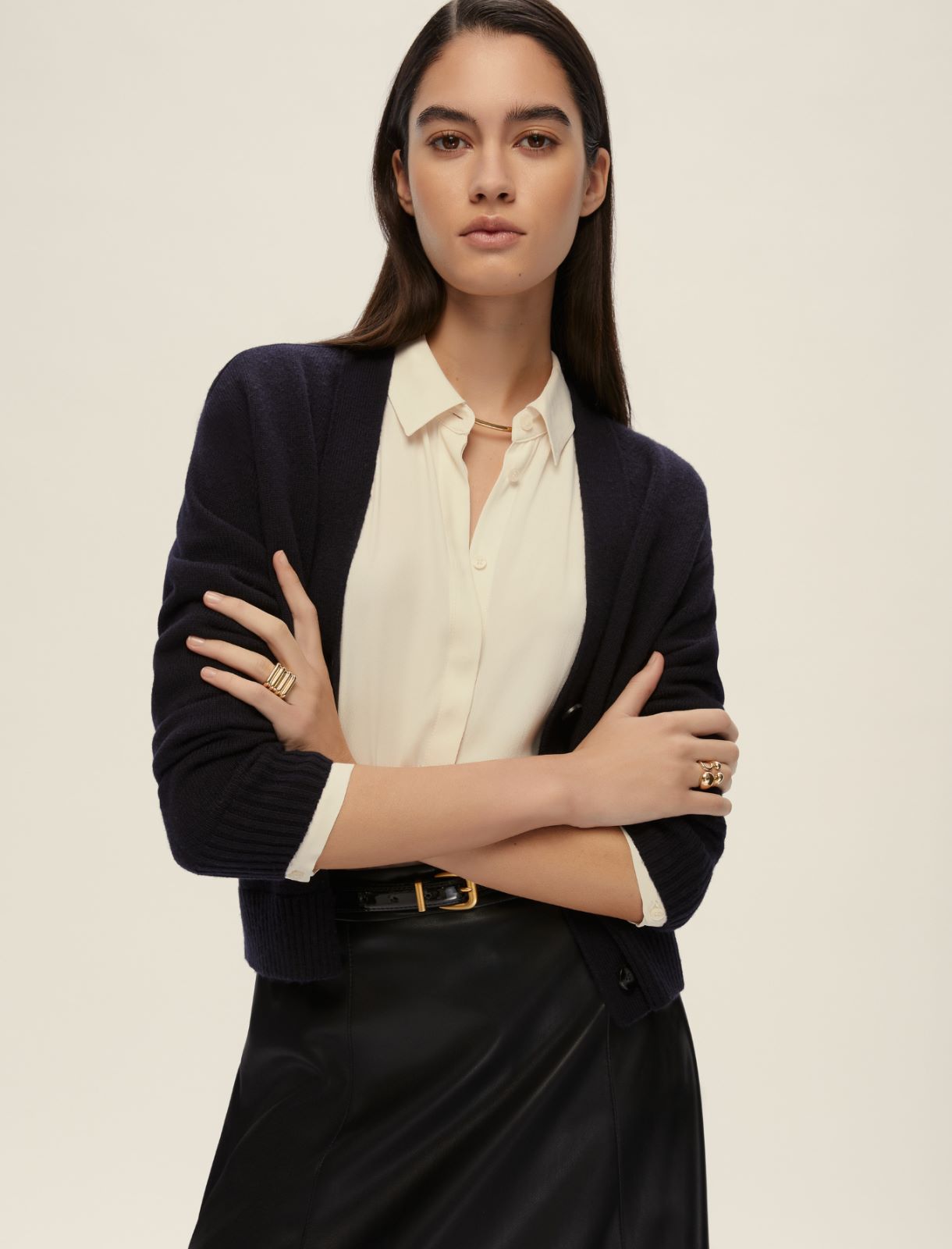 Camicia semiaderente in misto seta - BIANCO LANA - Emme - 3