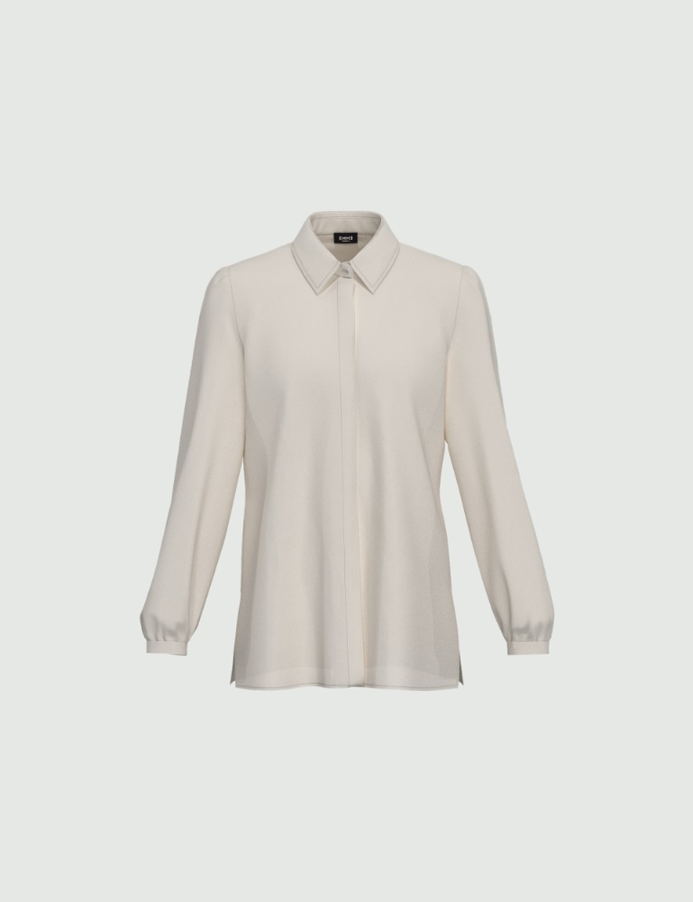 Semi-fitted silk-blend shirt - Emme - 5