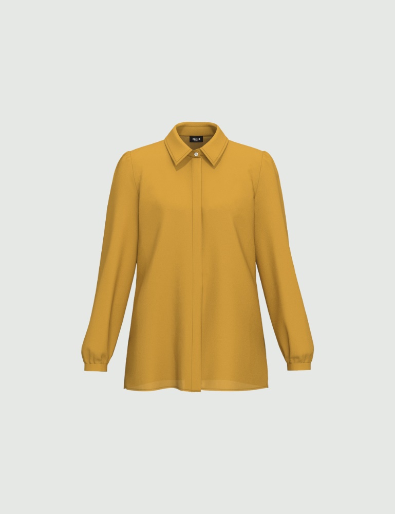Semi-fitted silk-blend shirt - Emme - 5