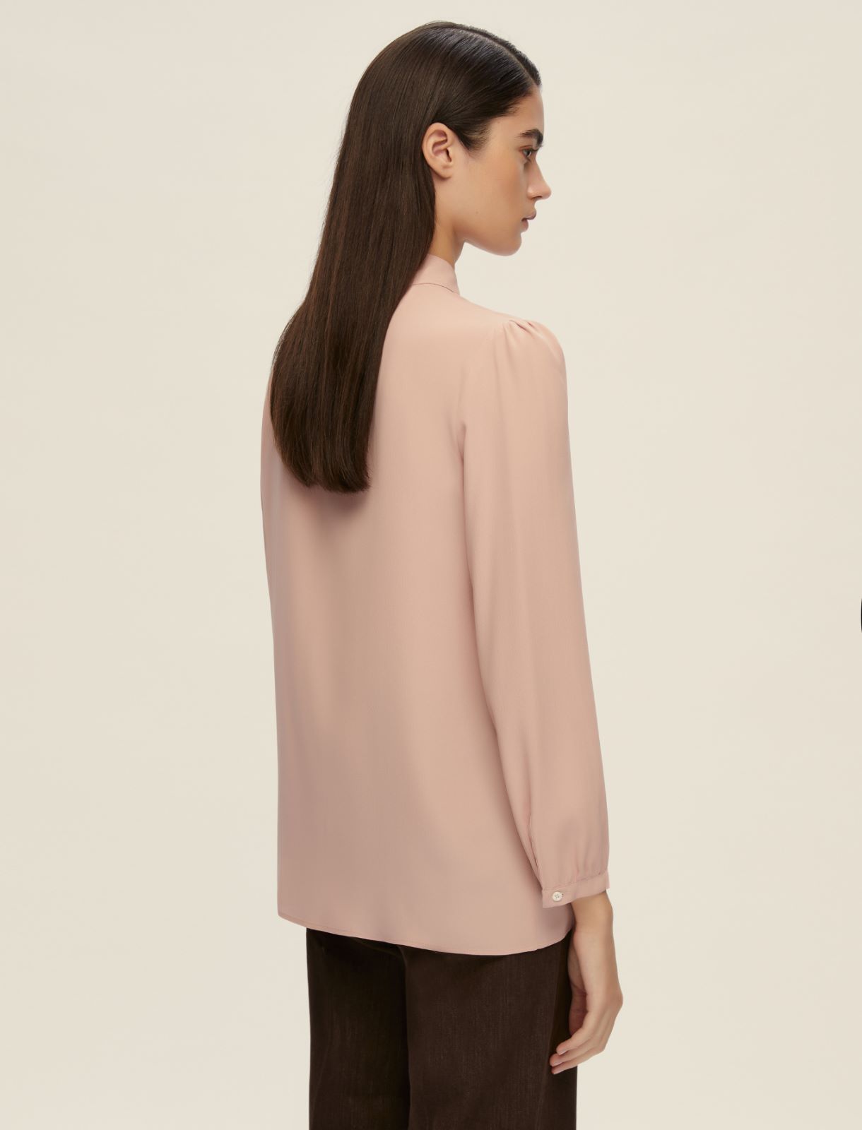 Camicia semiaderente in misto seta - ROSA - Emme - 2