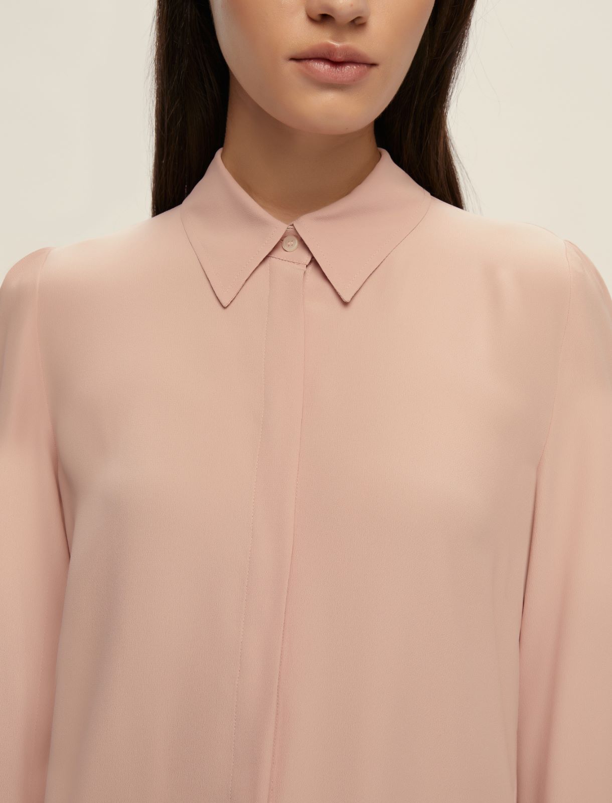 Camicia semiaderente in misto seta - ROSA - Emme - 4